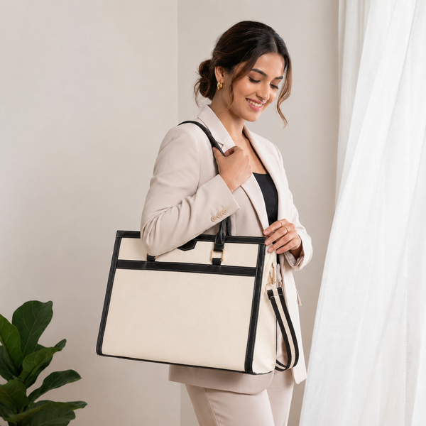 Davina Emporio Black Work Tote Bag