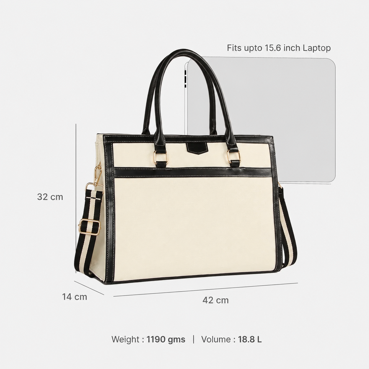 Davina Emporio Black Work Tote Bag
