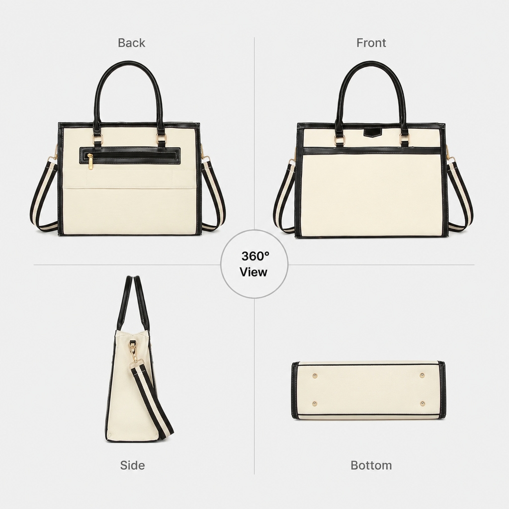 Davina Emporio Black Work Tote Bag